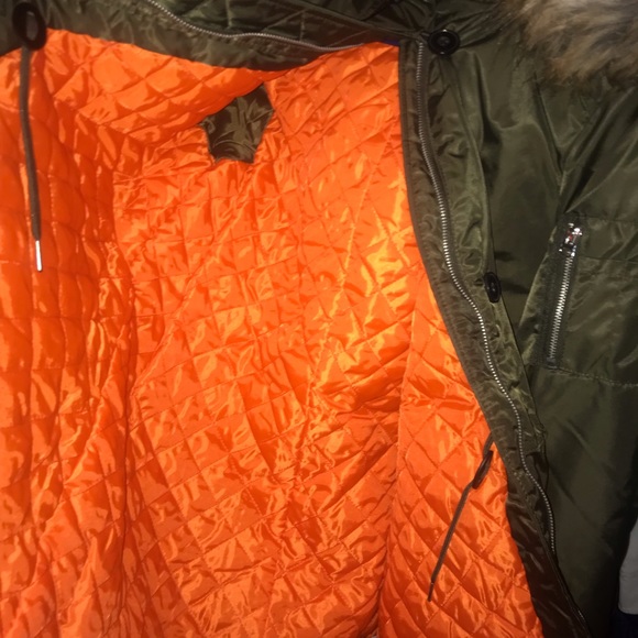 Green Faux Fur Puffer Jacket - Picture 8 of 8